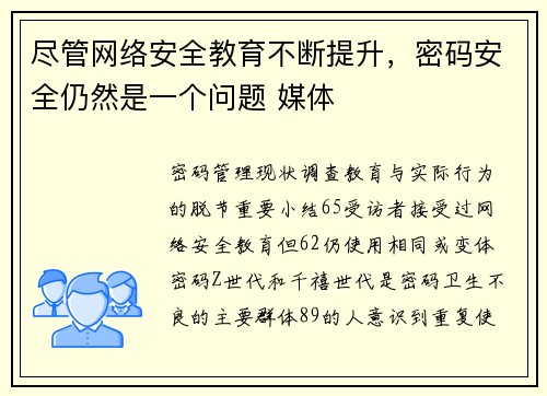尽管网络安全教育不断提升，密码安全仍然是一个问题 媒体