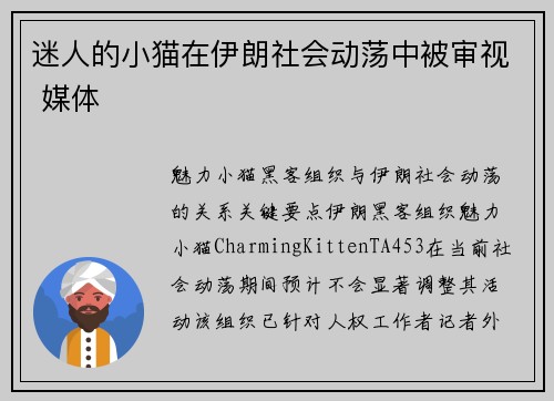 迷人的小猫在伊朗社会动荡中被审视 媒体